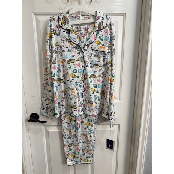 Roller Rabbit x Target Roadtrip Long Sleeve Pajama Set Size Medium Road Trip - Picture 2 of 4